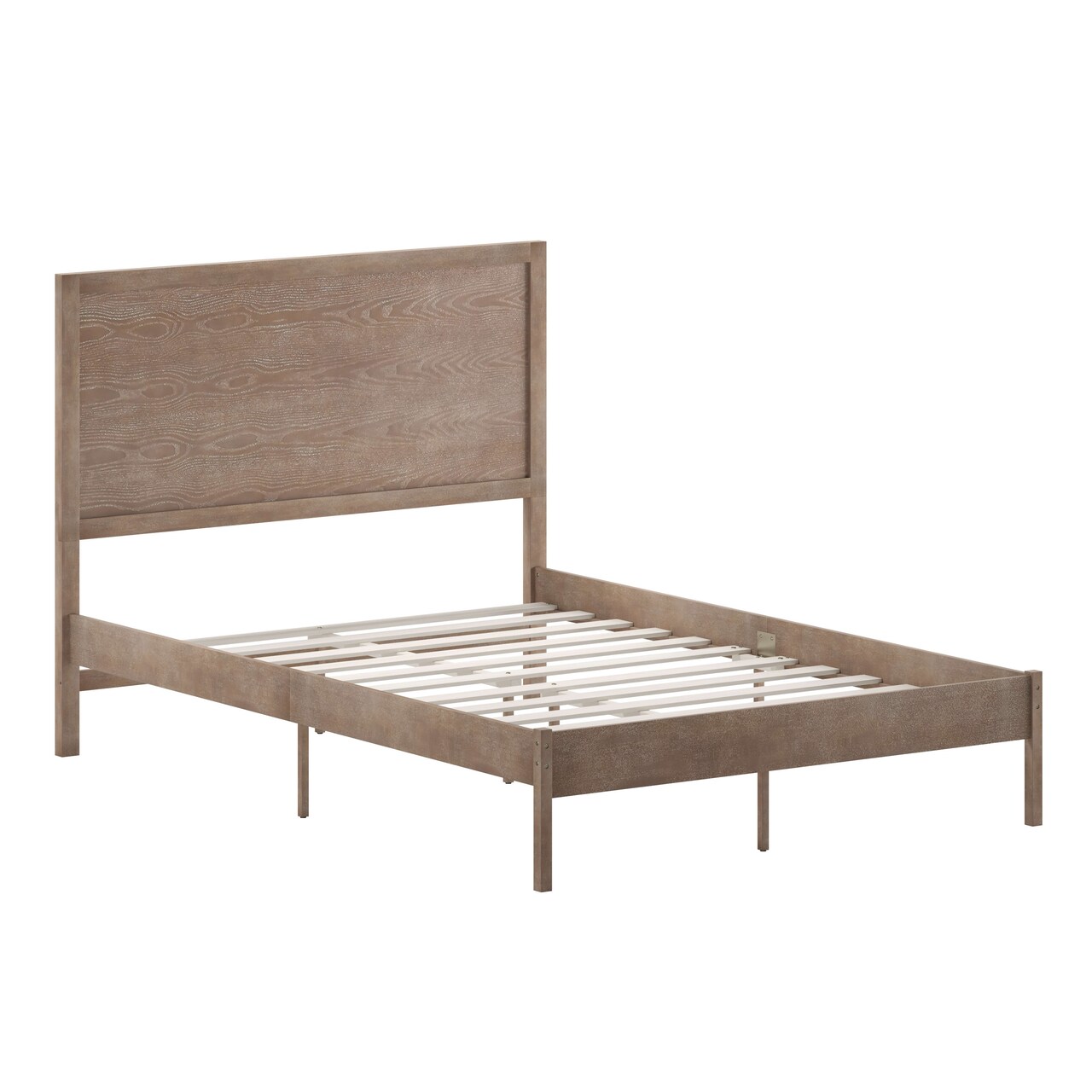 Merrick Lane Ketner Solid Wood Platform Bed with Wooden Slats and Headboard, No Box Spring Needed